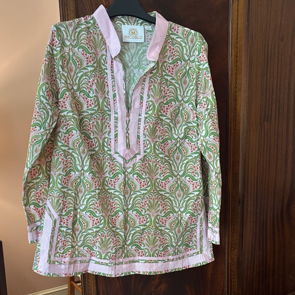 NicoBlu Pink and Green Printed Tunic